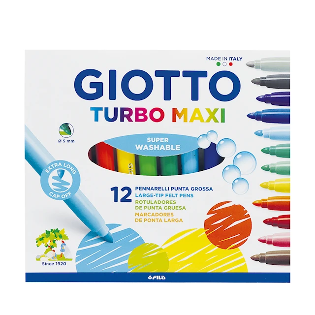 Tussikynät Maxi 12 kpl vesipohjaisia, Giotto Turbo Maxi