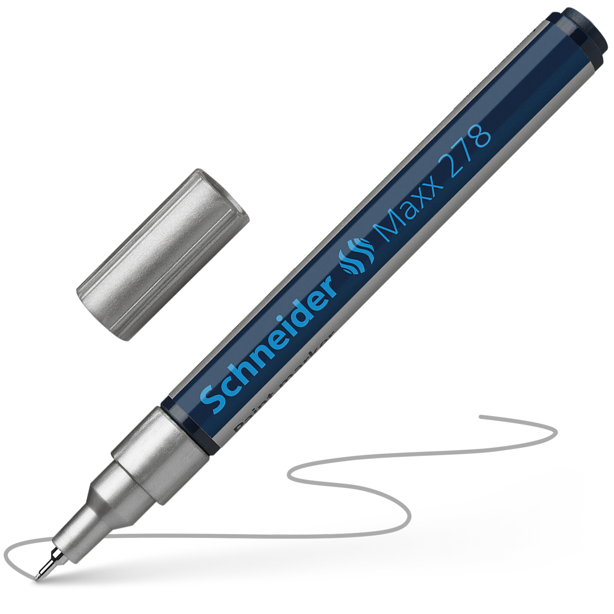 Märkpenna Silver, 0,8mm nålspets, Schneider Maxx 278
