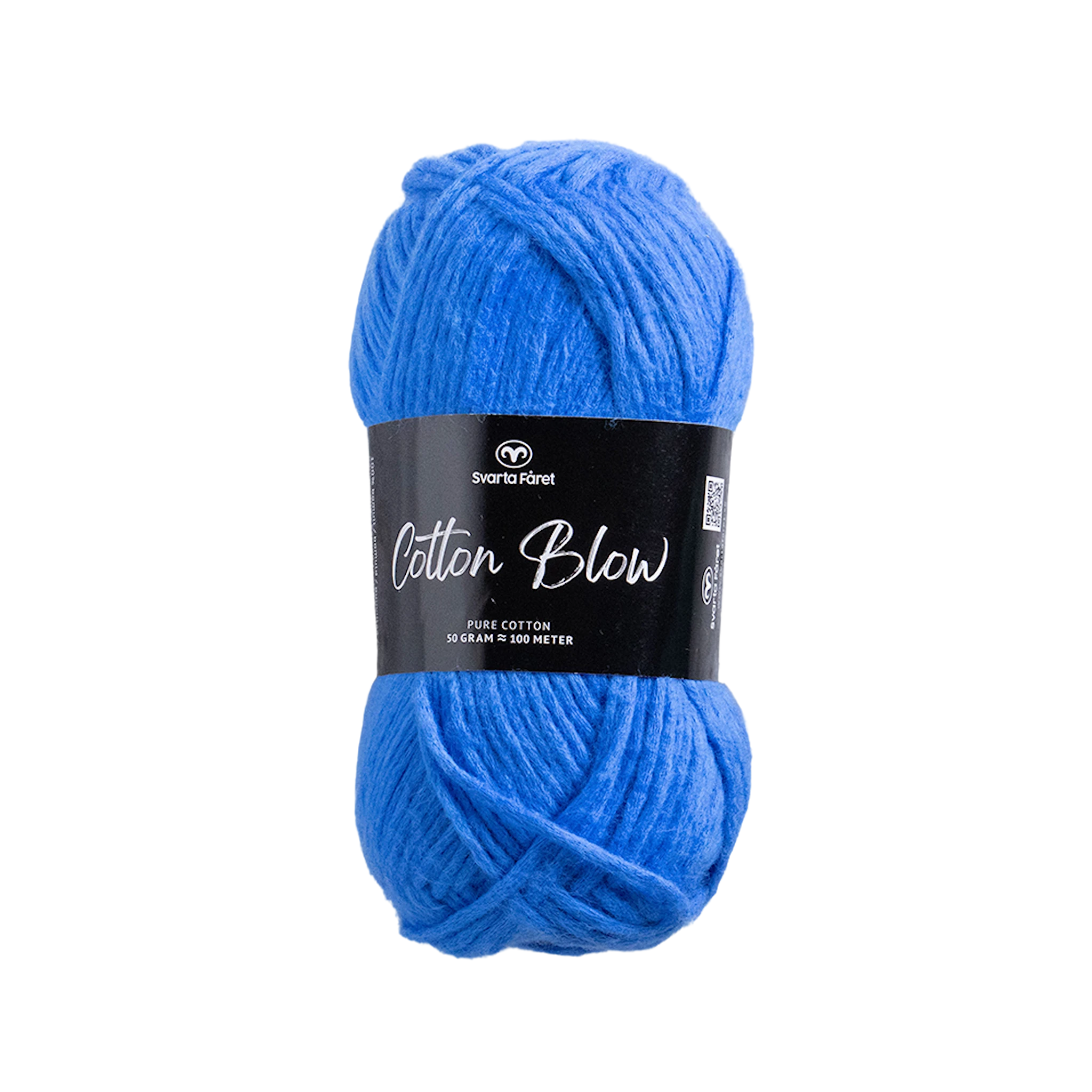 Produktbild för Cotton Blow Bomullsgarn 50 g Blue Blooded 020 Svarta Fåret