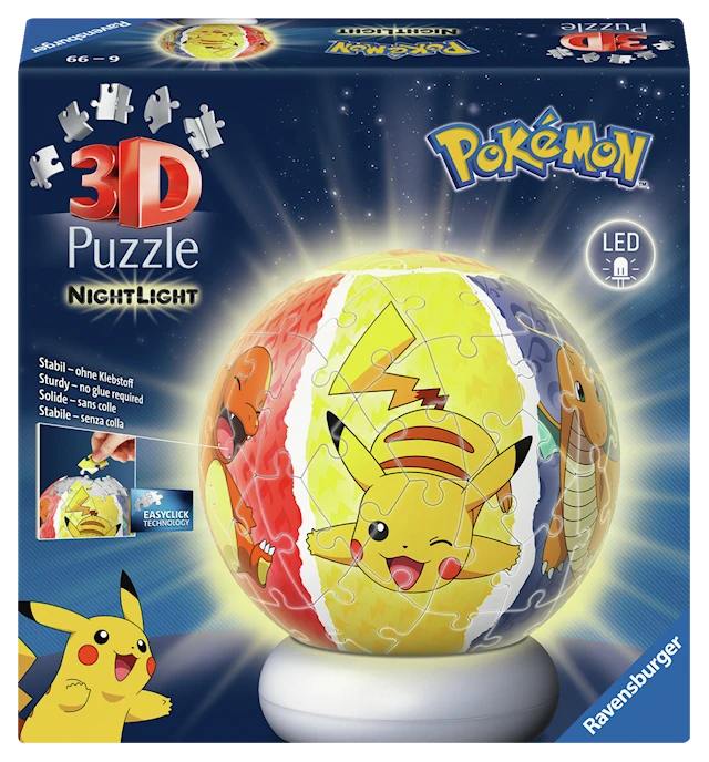 Puzzle-Ball Nightlight Pokémon 3D-Pussel 72 Bitar Ravensburger
