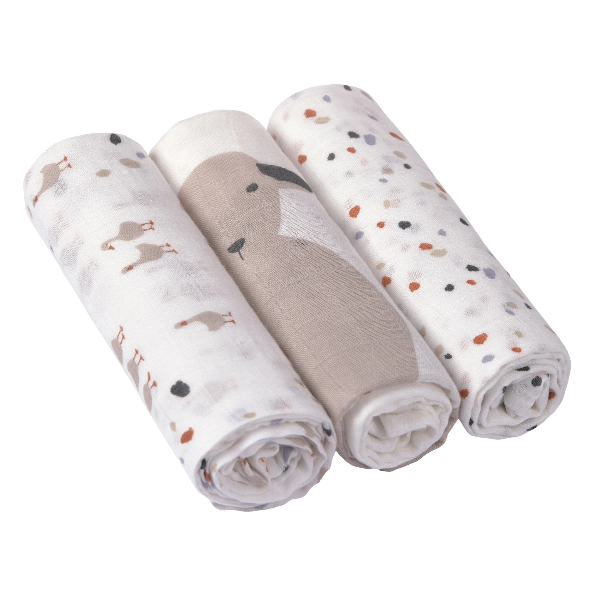 Produktbild för Babyfilt 80x80 cm Tiny Farmer Speckles Lässig 3-Pack