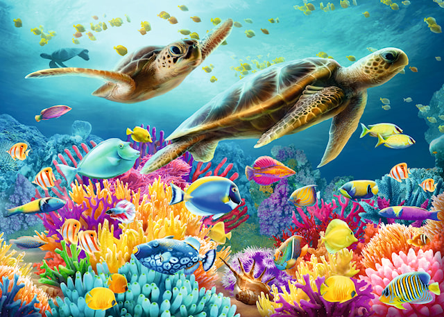 Produktbild 5 för Pussel Blue Underwater World 1000 bitar, Ravensburger