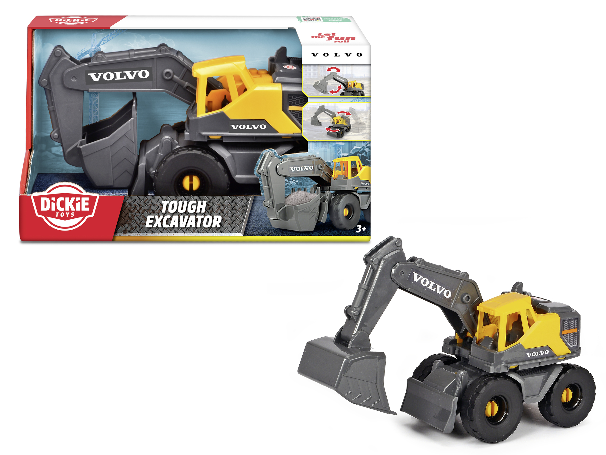 Dickie Toys Volvo Tough Grävmaskin, 26 cm