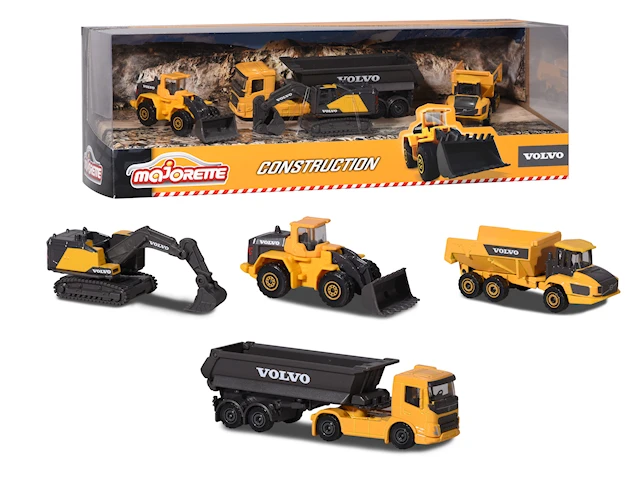 Volvo Anläggningsfordon, 4-Pack, Majorette
