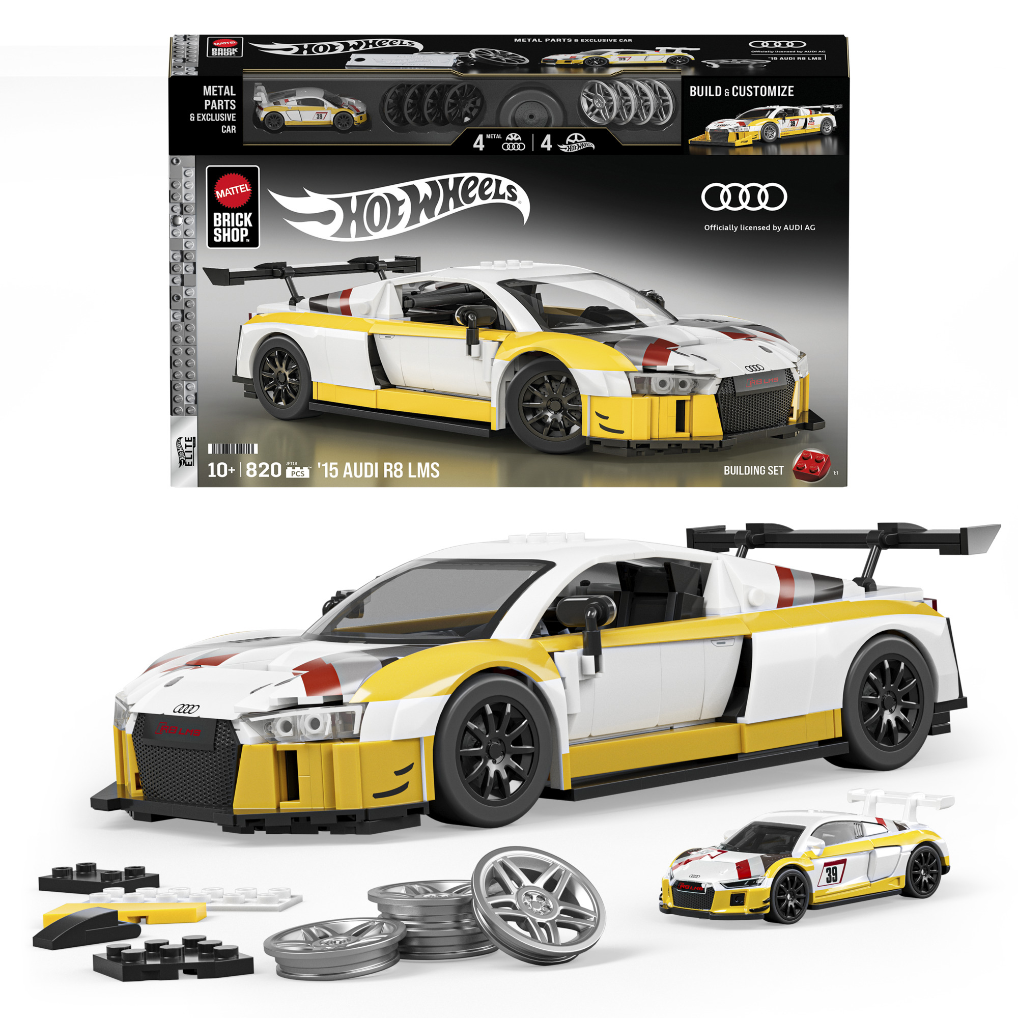 Mattel Brick Shop Byggset Elite Series Audi R8 LMS Hot Wheels