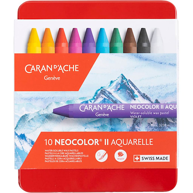 Tuotekuva 2 - CARAN D’ACHE Caran d'Ache Neocolor II, Pit. 10 cm, paksuus 8,5 mm, värilajitelma, 10 kpl/ 1 pkt