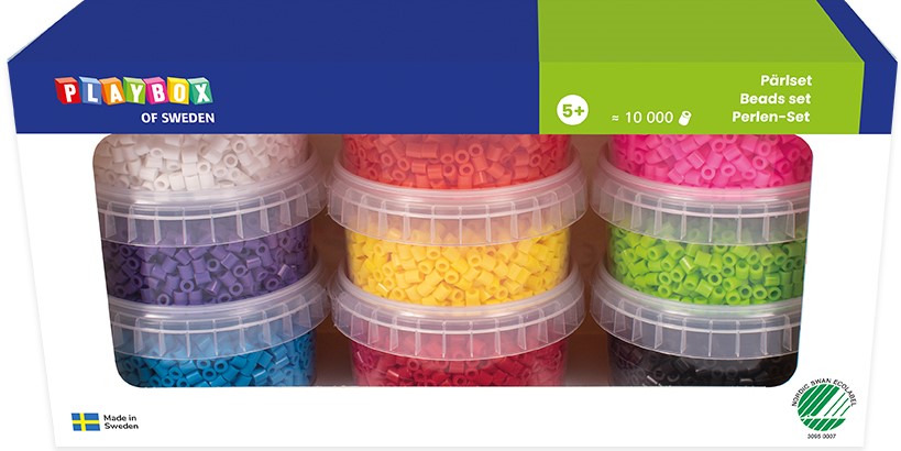 Strykpärlor stort set till pärlplattor 10.000-pack Playbox