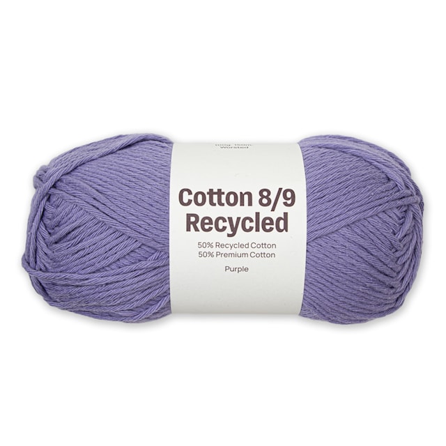 Cotton 8/9 Garn 100g Recycled Purple A128 Adlibris