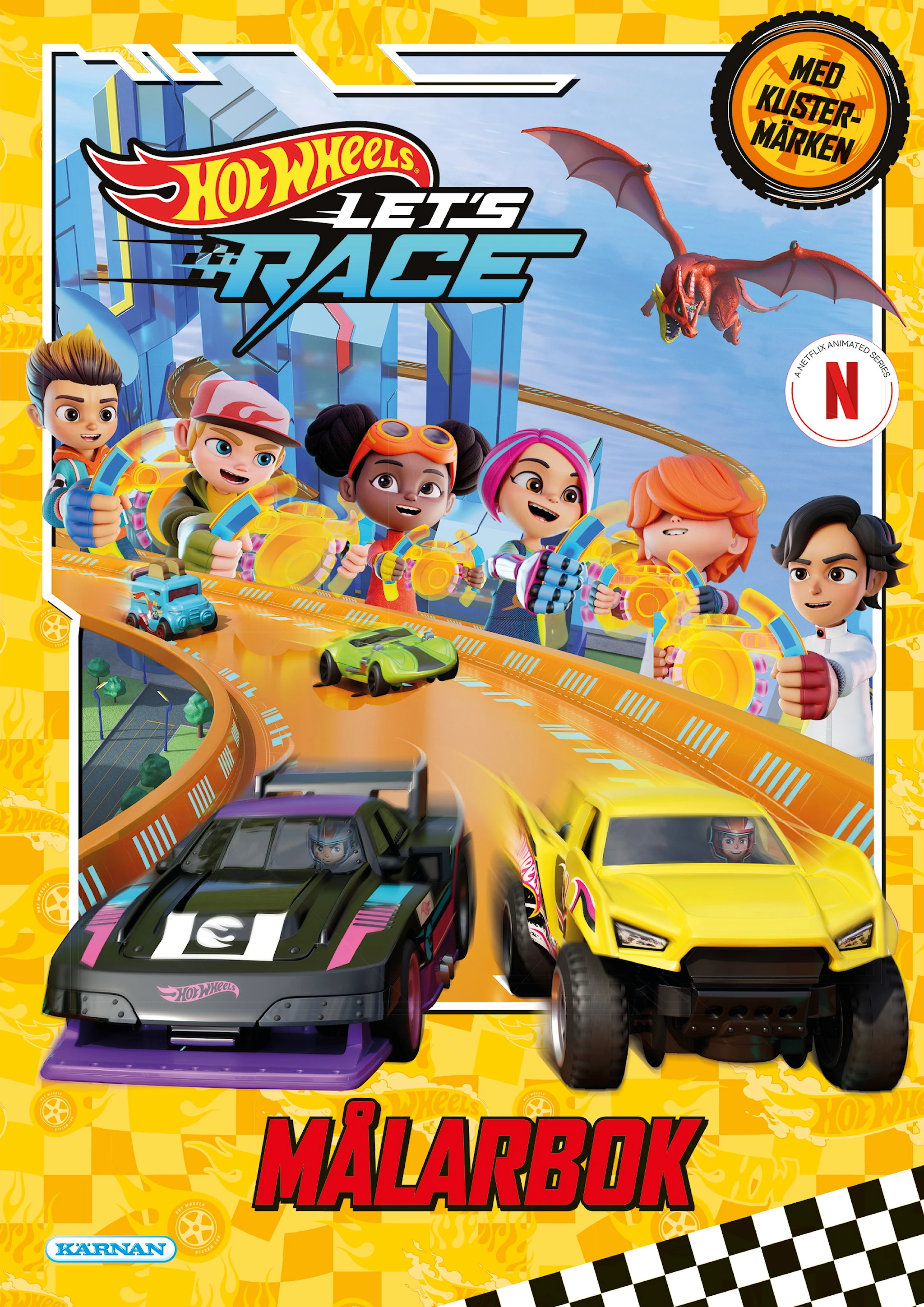 Produktbild för Målarbok Hot Wheels med klistermärken Kärnan
