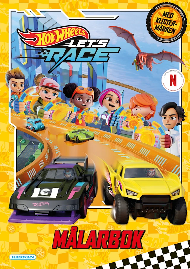 Målarbok Hot Wheels med klistermärken Kärnan