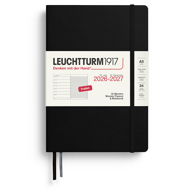 Produktbilde 1 for Weekly Planner & Notebook 18m 26-27 A5 Black Leuchtturm1917