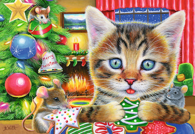 Tuotekuva 2 - Joulukissat palapeli 2x24 palaa, Ravensburger