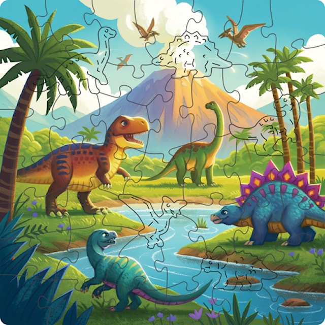 Tuotekuva 2 - Ravensburger Puinen Dinosauruspalapeli 44 palaa
