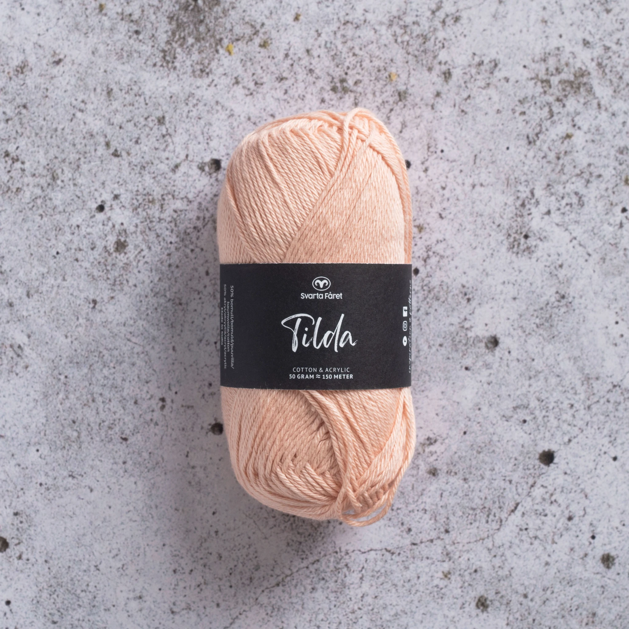 Produktbild för Tilda Garn Bomullsmix 50g Svarta Fåret