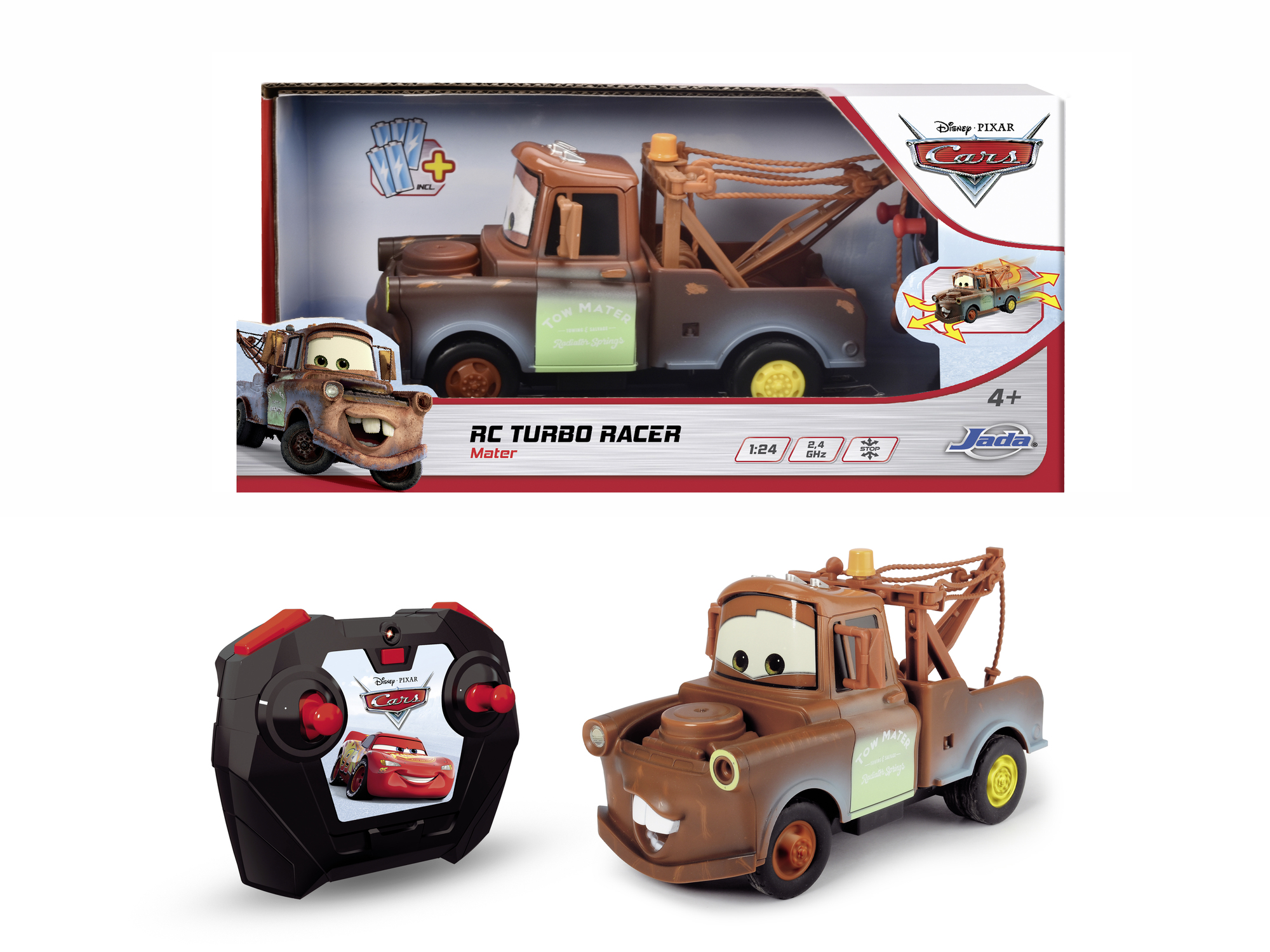 Jada Toys Disney Bilar Radiostyrd Bärgarn Turbo Racer 1:24