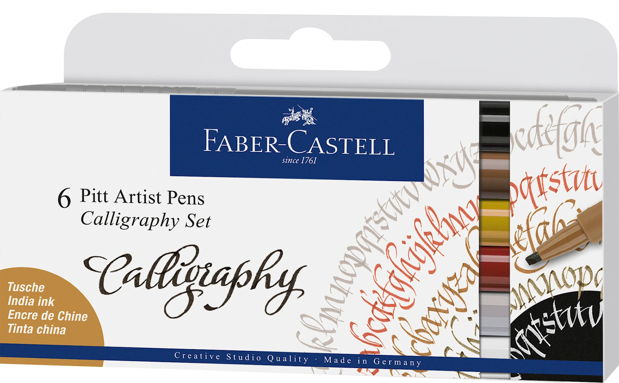 Produktbild för Kalligrafipennor Pitt artist pen Calligraphy 6-pack