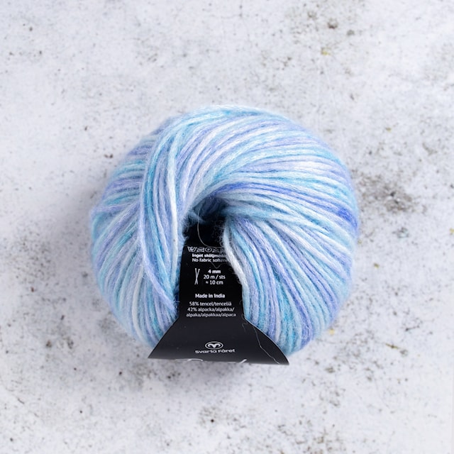 Tencel Blow alpakka-miks garn 50g Blueberry Vanilla Bowl 094 Svarta Fåret