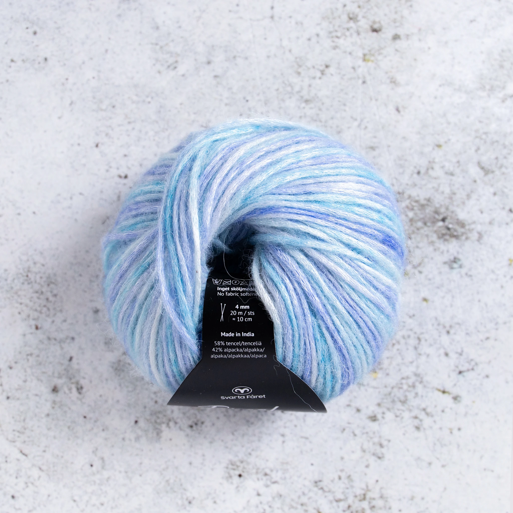 Produktbilde for Tencel Blow alpakka-miks garn 50g Svarta Fåret