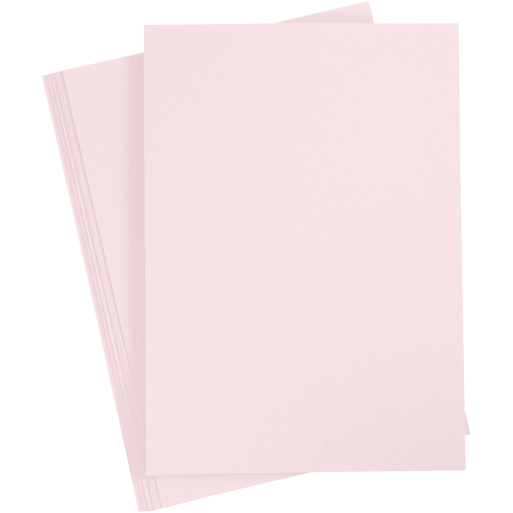 Kartong, A4, ark 210x297 mm, 210 g, ljusrosa, 10 ark/ 1 förp.