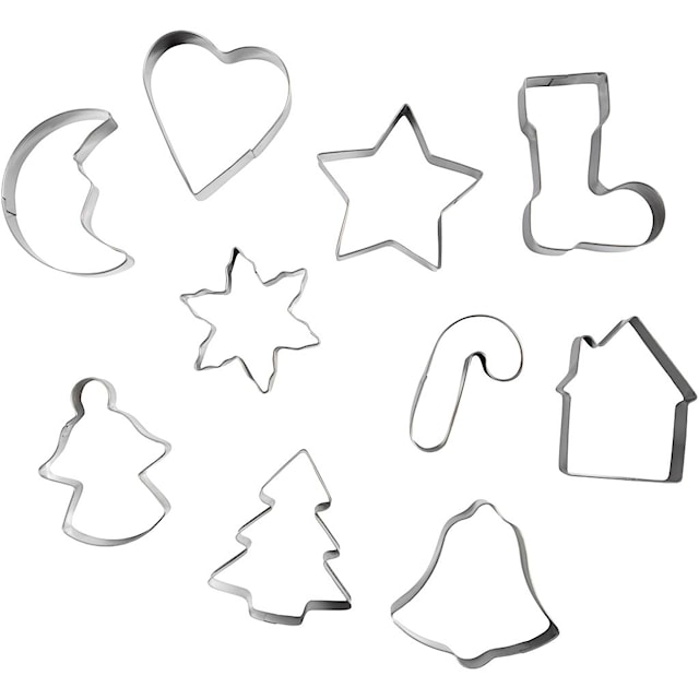 Produktbilde 1 for Utstikksformer, Juleformer, str. 3-5,7 cm, 10 stk./ 1 pk.