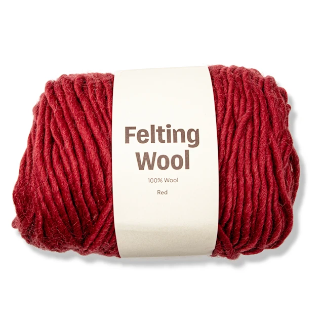 Felting Wool 100 g Red A120 Adlibris
