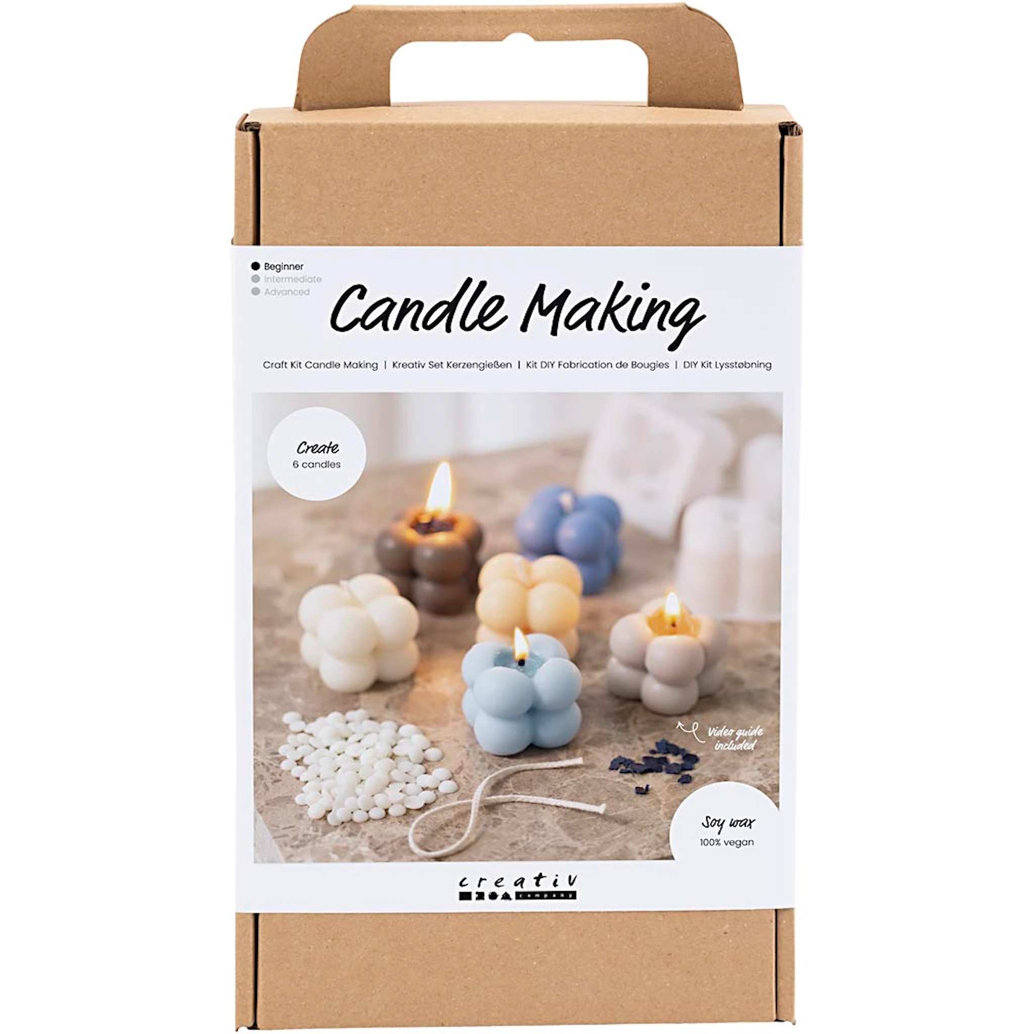 Produktbilde for DIY Kit Lysstøping, Boblelys, beige, lys blå, creme, 1 pk.