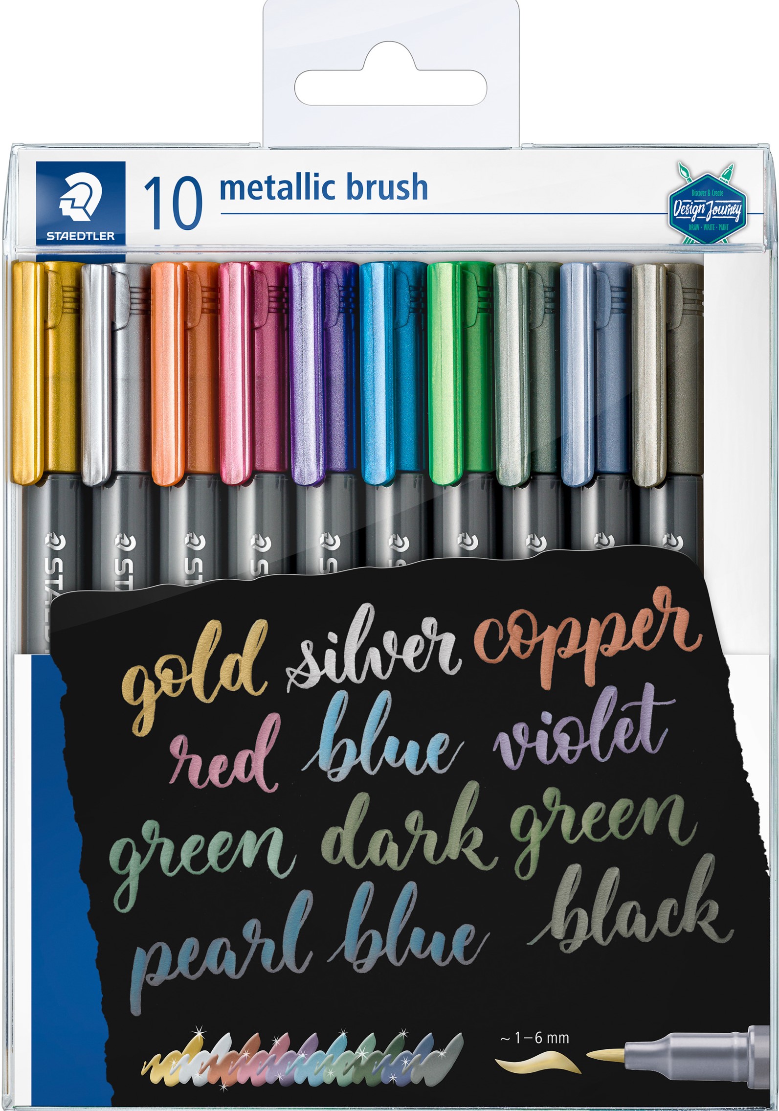Metallic Brushpenna 10-p Staedtler