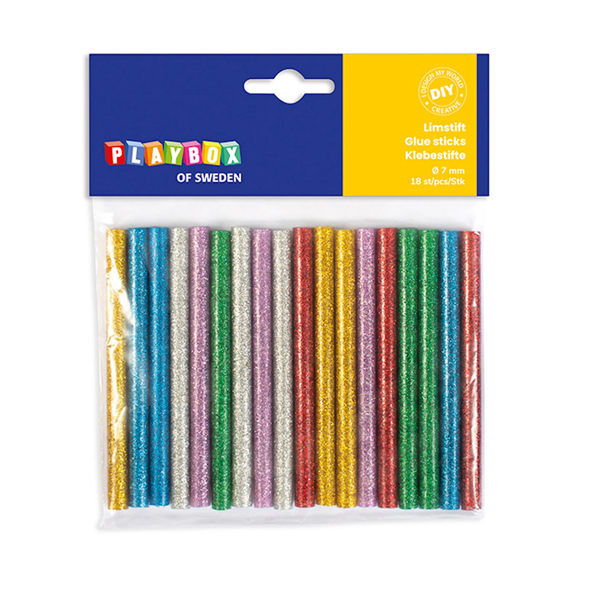 Produktbilde for Limstift Ø 7 mm 18 stk. Glitter Playbox