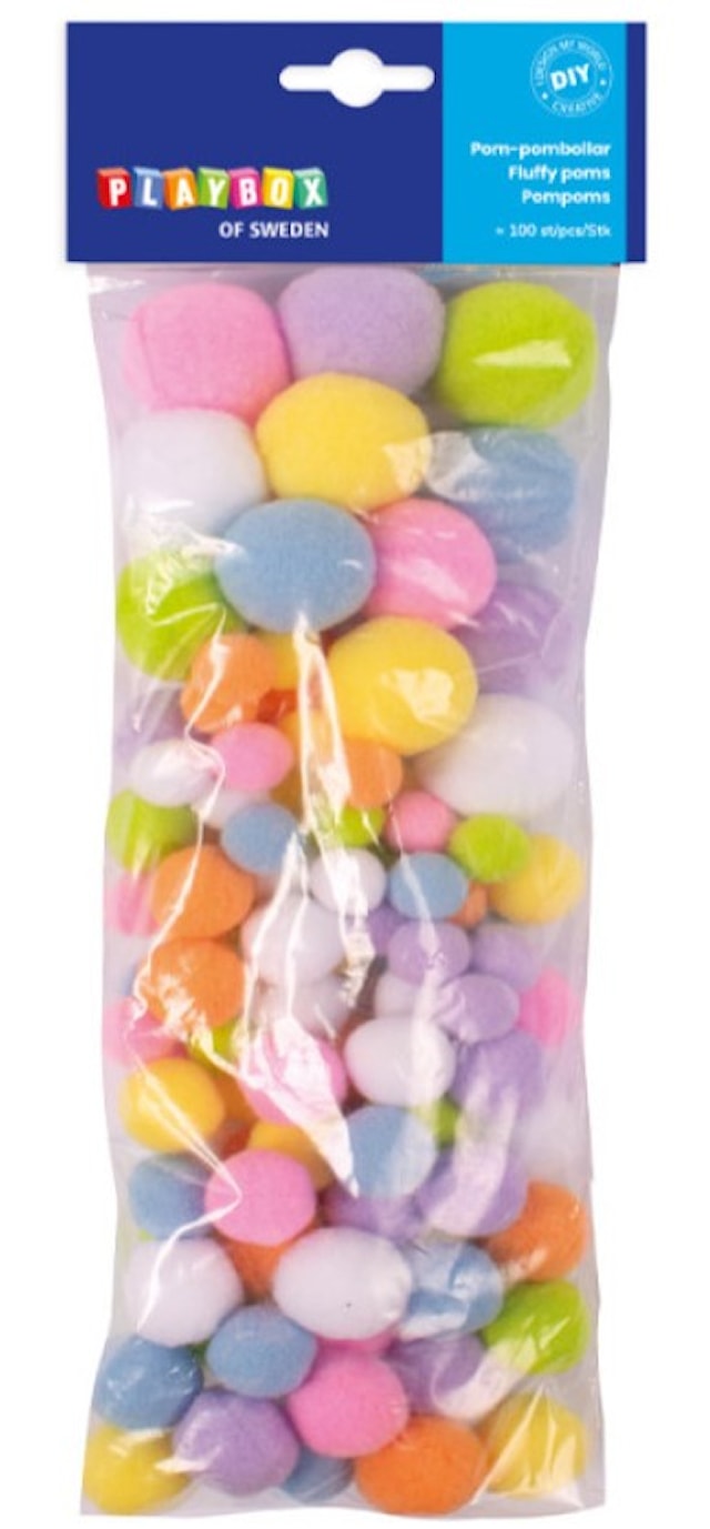 Produktbild 2 för Pompoms Pastellfärger 100-pack Playbox