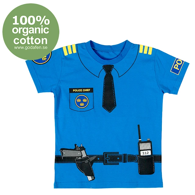 Polis T-shirt Ekologisk Bomull 110-116cl Den Goda Fen