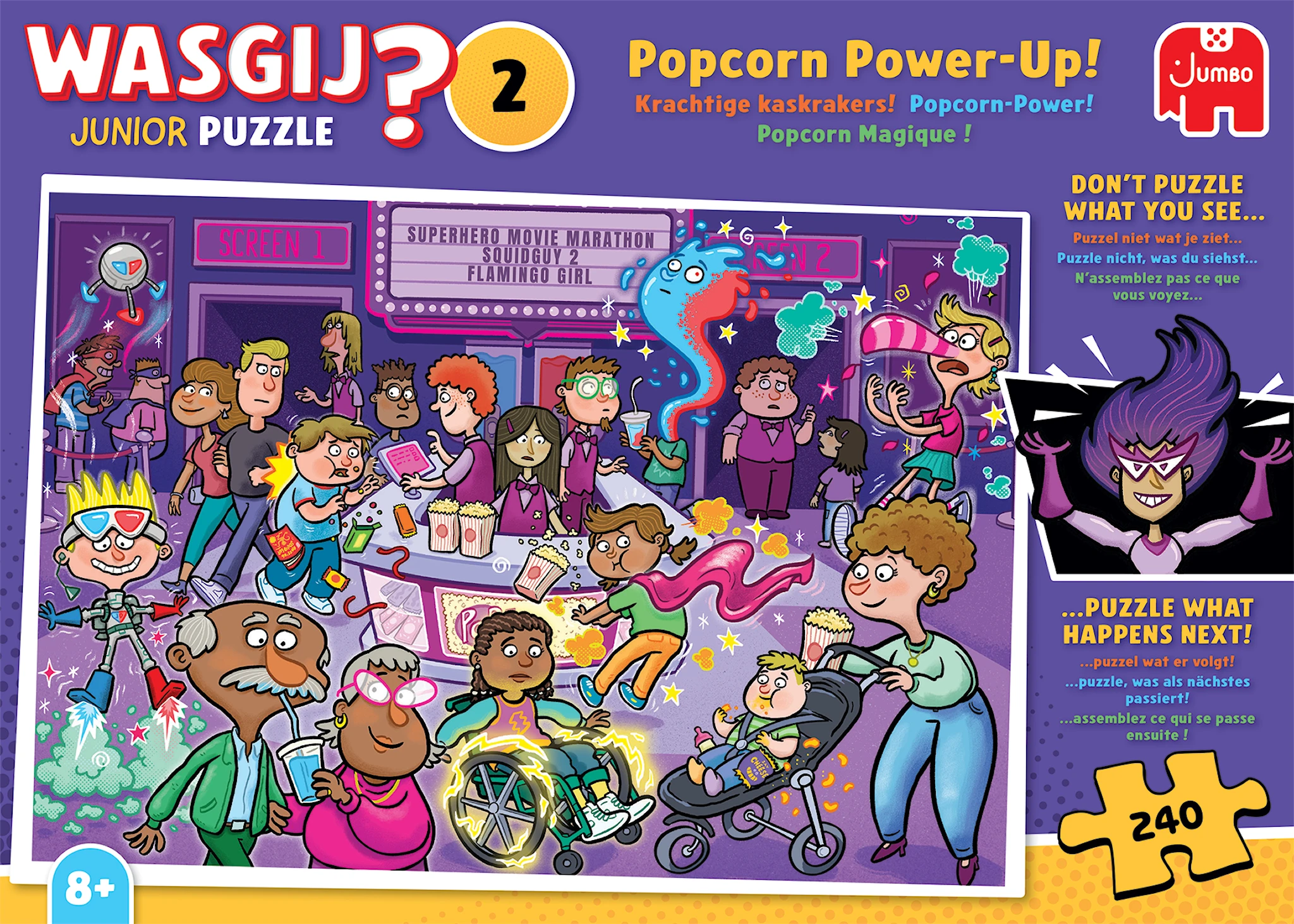 Tuotekuva ille Wasgij Junior 2 - Popcorn Power - Up! -palapeli, 240 palaa