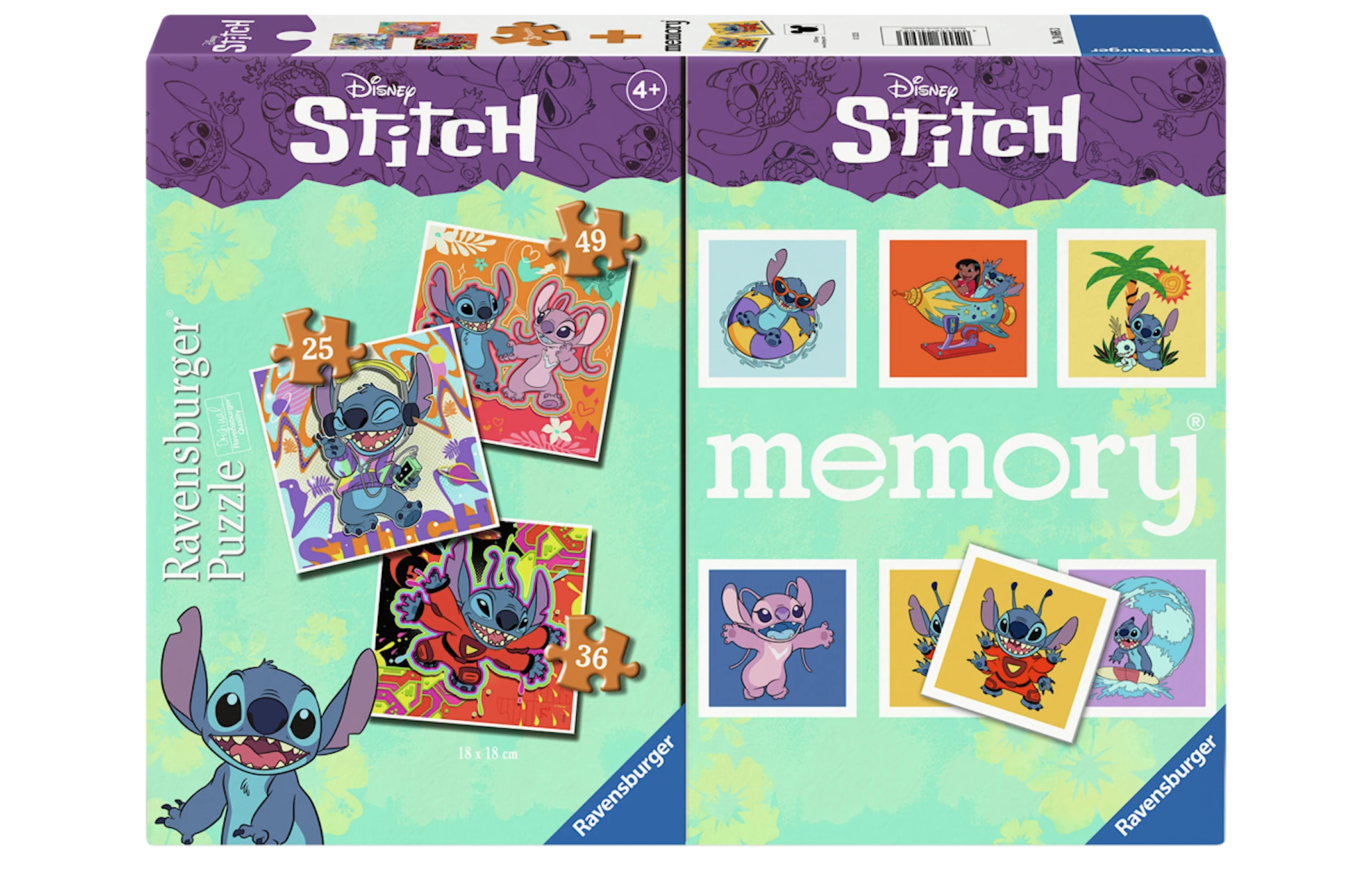 Tuotekuva ille Disney Stitch 3 Palapeliä ja Memory® Ravensburger