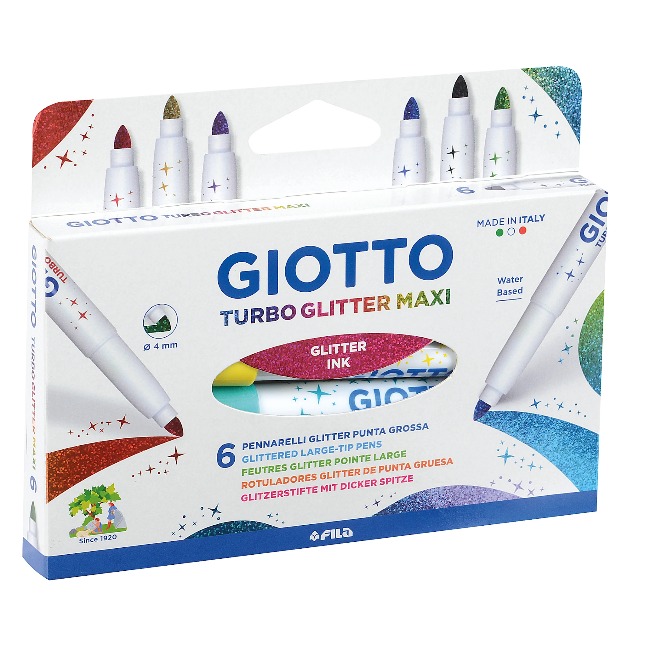 Produktbild för Glitterpennor Extra Tjocka 6-p Giotto