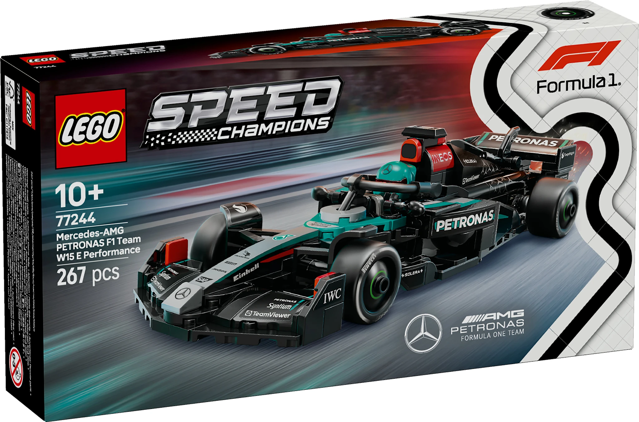 Tuotekuva ille Mercedes-AMG F1® W15 ‑kilpa-auto LEGO® Speed Champions (77244)