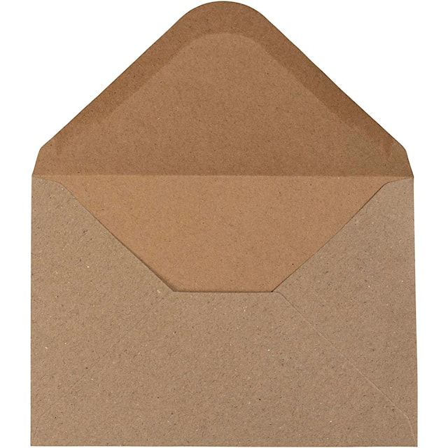 Tuotekuva 2 - Kierrätetty kirjekuori, kirjekuoren koko 11,5x16 cm, 120 g, luonnonrusk., 50 kpl/ 1 pkt