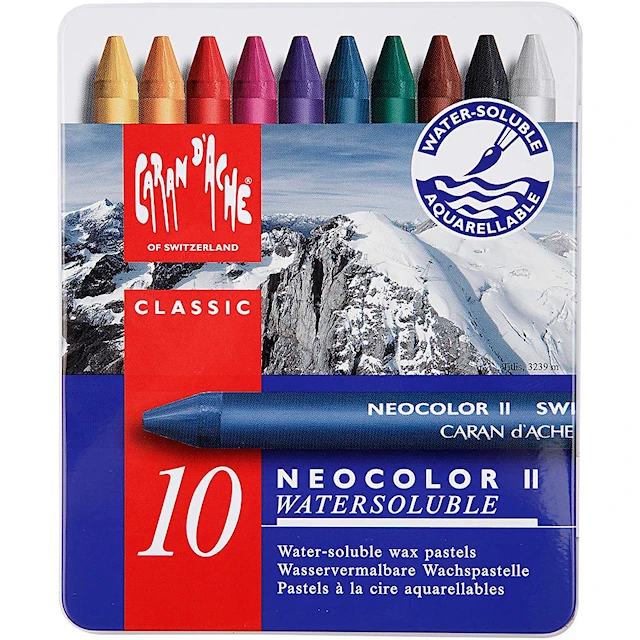 Akvarellkritor Caran D'ache 8 mm 10 Färger