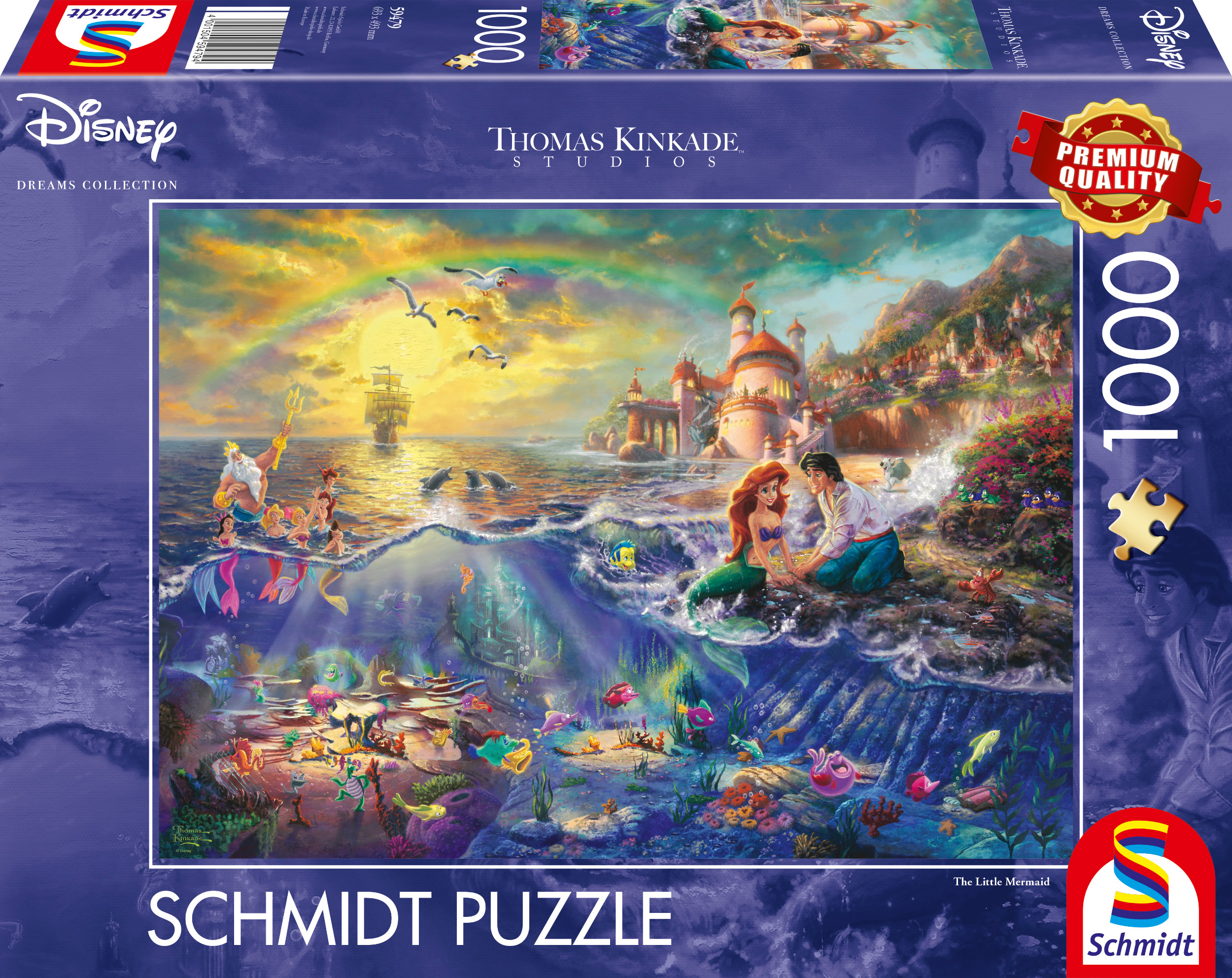 Disney The Little Mermaid Ariel Thomas Kinkade Pussel 1000 bitar Schmidt