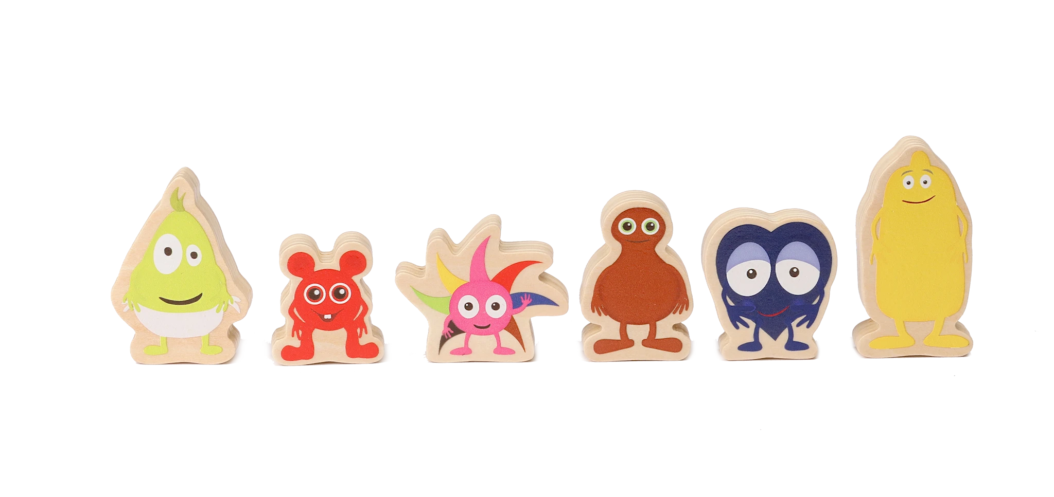Produktbild för Babblarna Träfigurer 6 stycken Micki