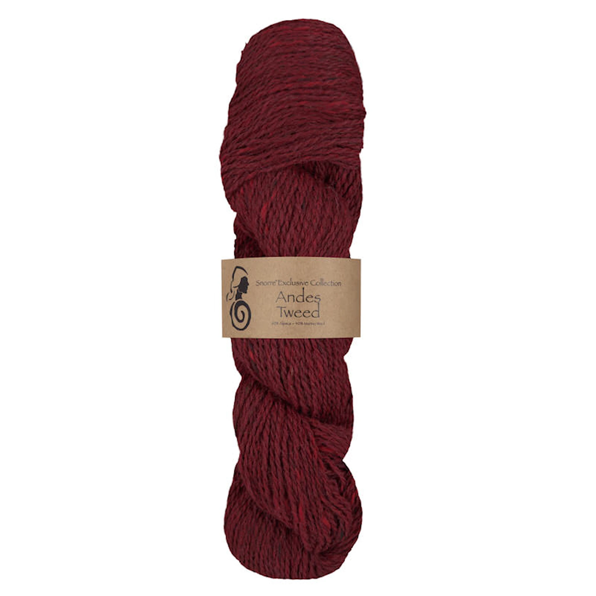 Produktbild för Andes Tweed Alpacka, ull 50 gr Mörkröd 255, Viking Snorre