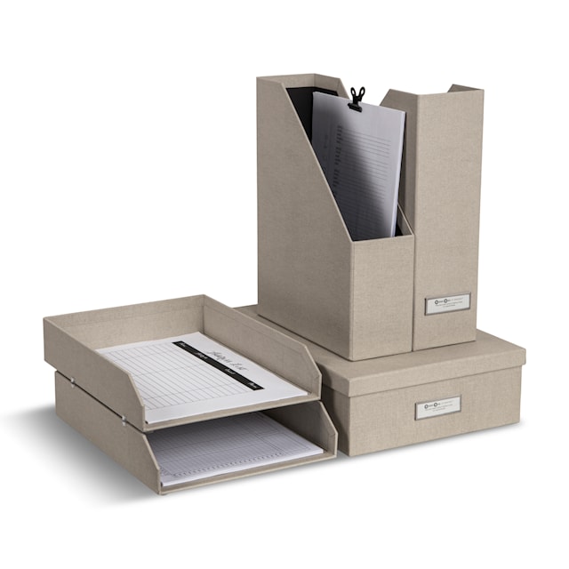 Produktbild 3 för Stort förvaringsset för Kontoret Linen 5 delar Bigso Box of Sweden