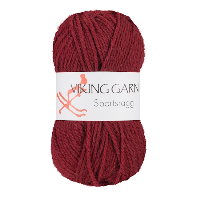 Sportsragg 50 g viininpunainen Viking Garn