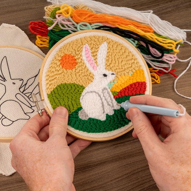 Produktbilde 2 for DIY Kit Punch Needle Hare Kikkerland