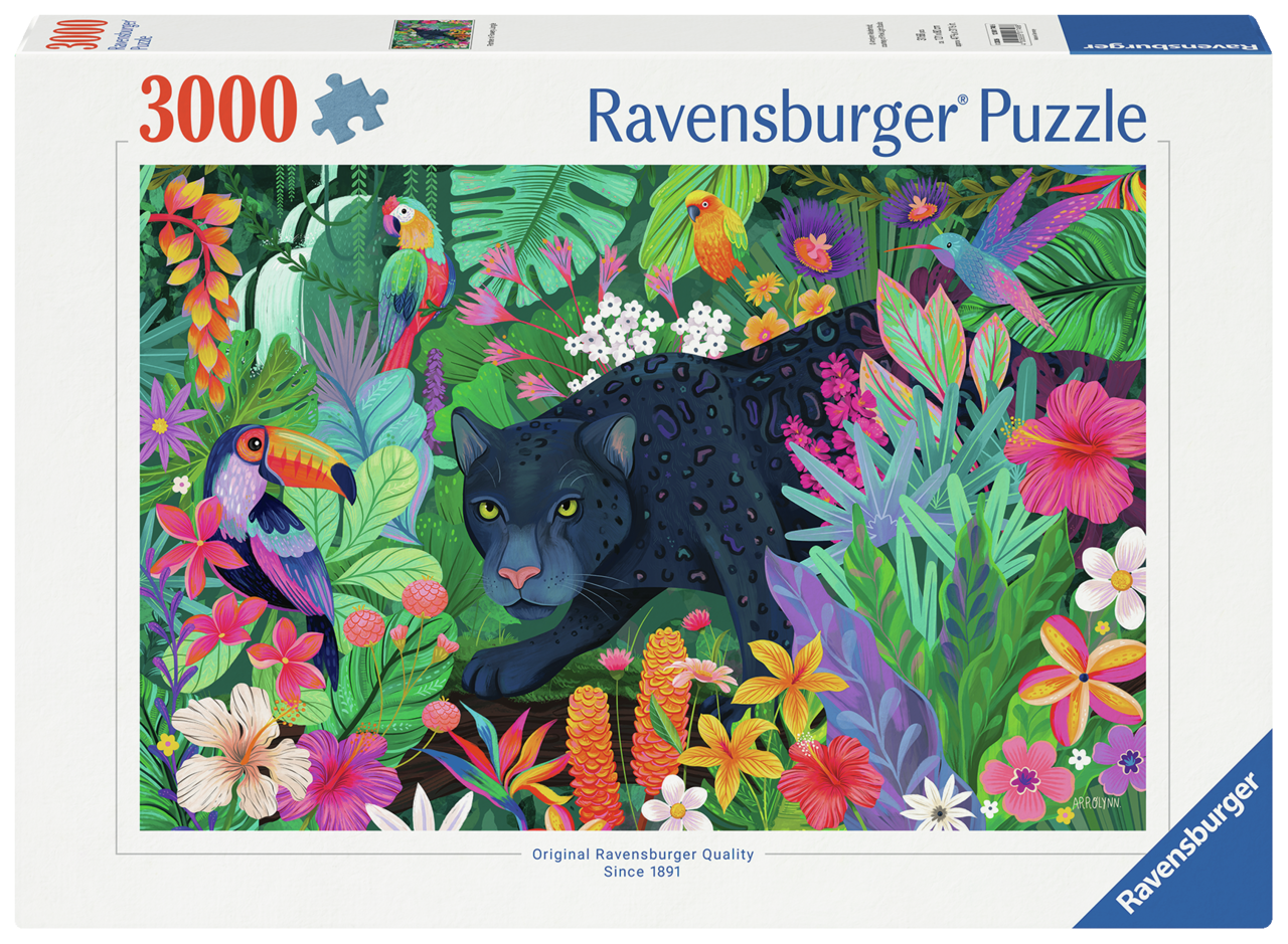 Panther in Flowery Jungle Palapeli 3000 palaa Ravensburger