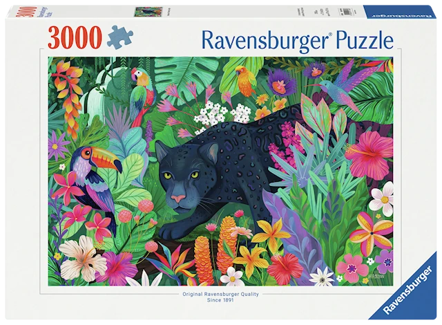 Panther in Flowery Jungle Pussel 3000 Bitar, Ravensburger