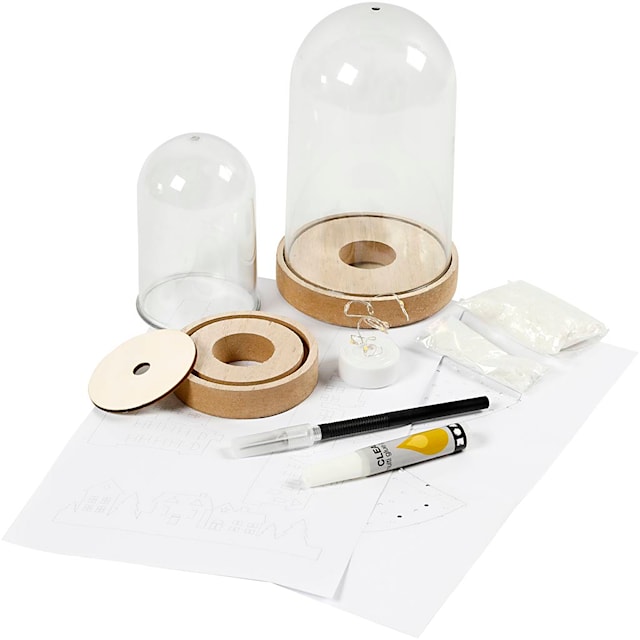 Produktbilde 2 for Materialsett til klokker med innvendig pynt, H: 12,5+18 cm, 2 stk./ 1 pk.
