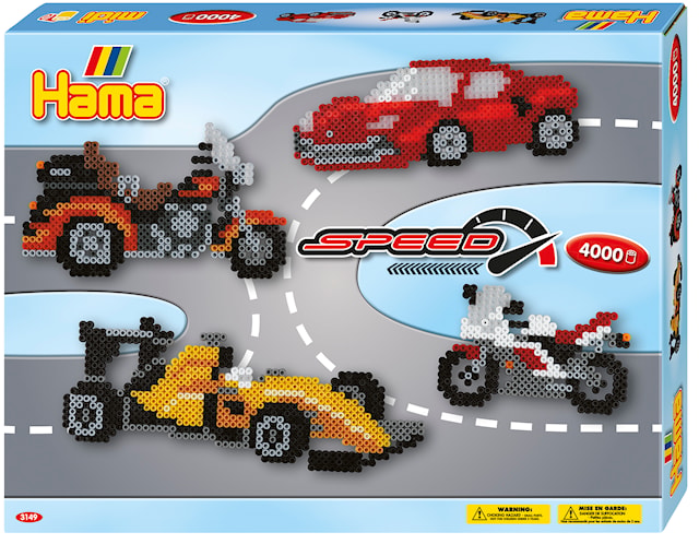 Produktbild 1 för Hama Midi Pärlset Speed Racerbilar 2000 st