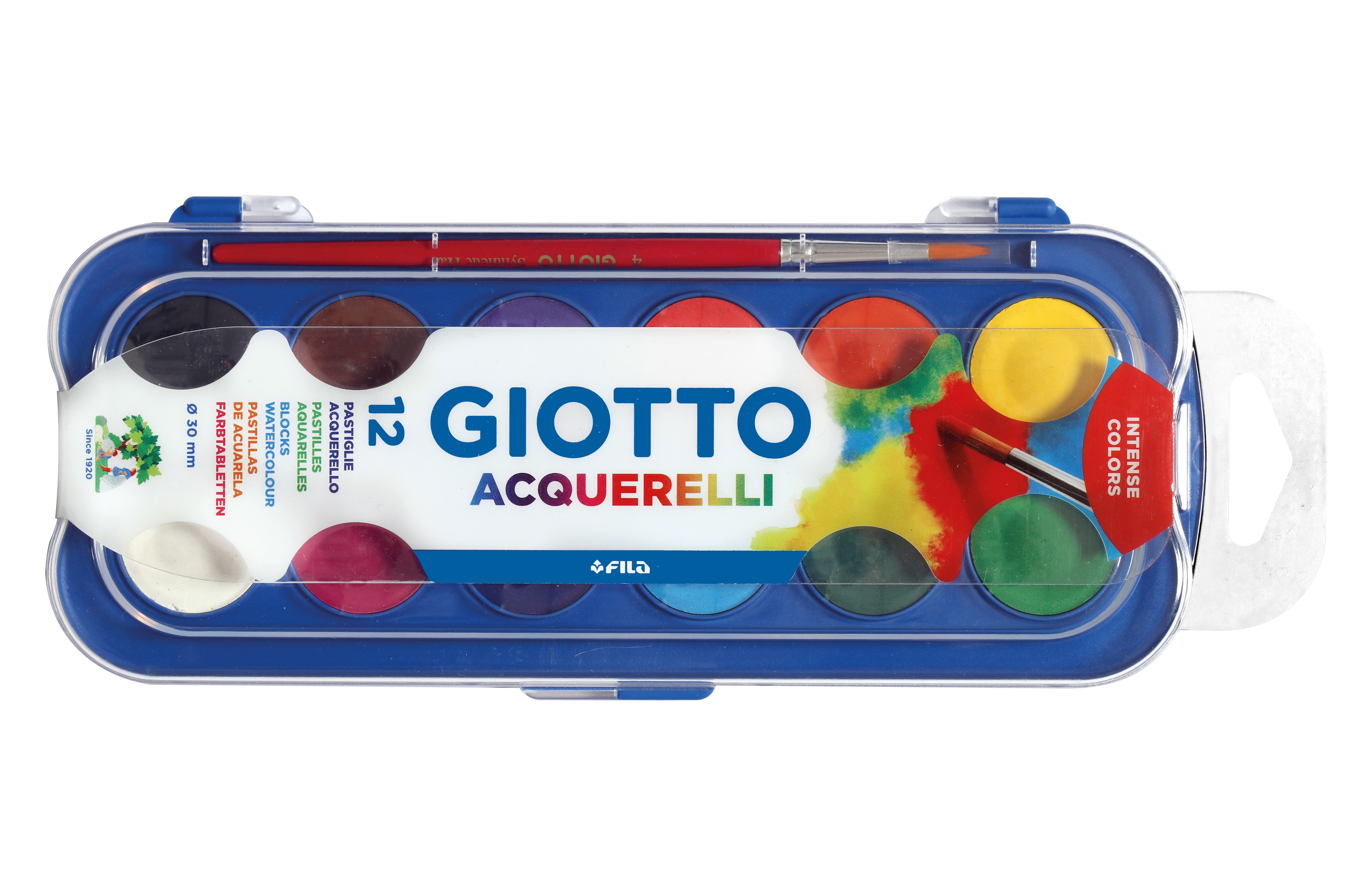 Giotto Aquarelli Vesivärit, 12 väriä