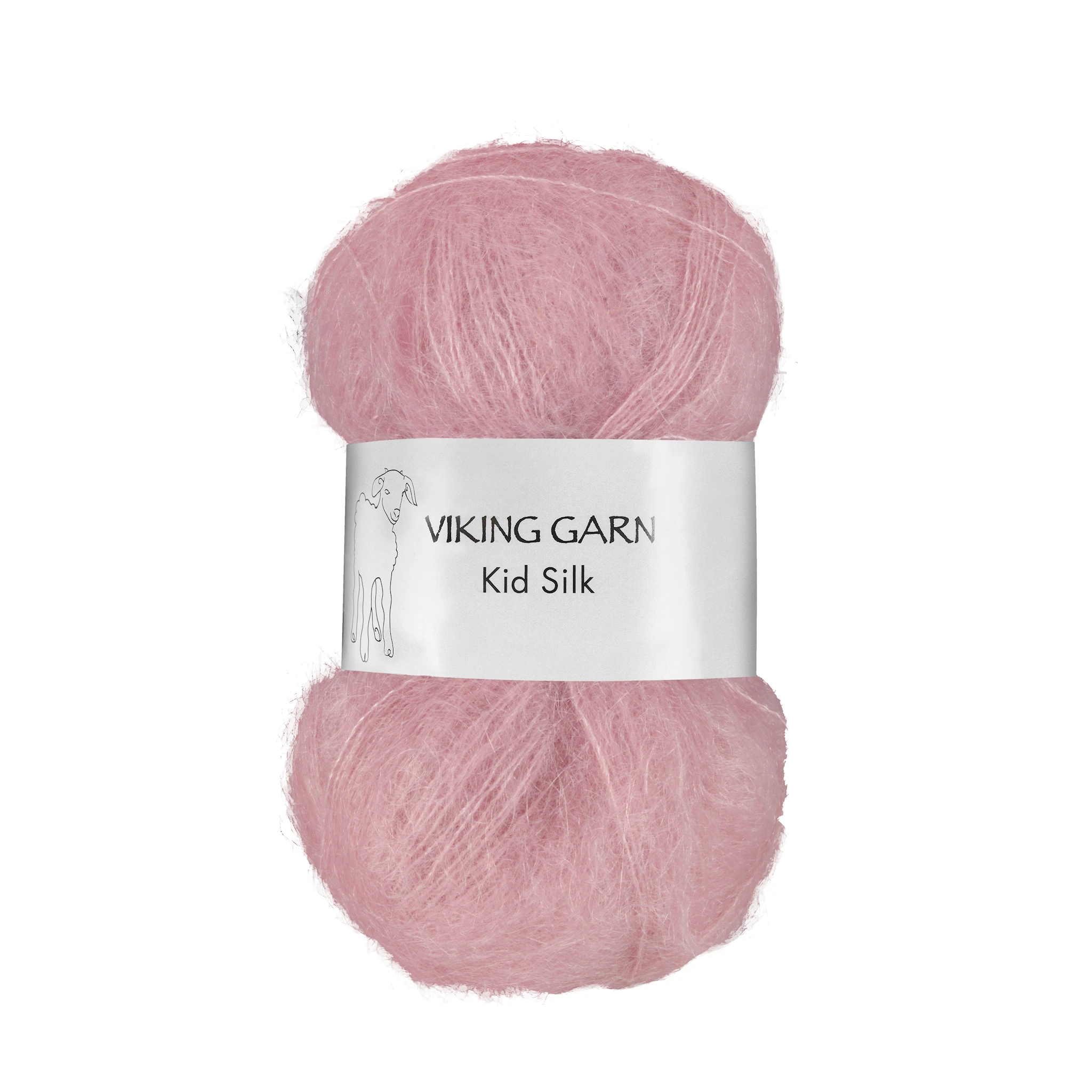 Produktbild för Kid/Silk Garn 25 g Rosa 364 Viking Garn