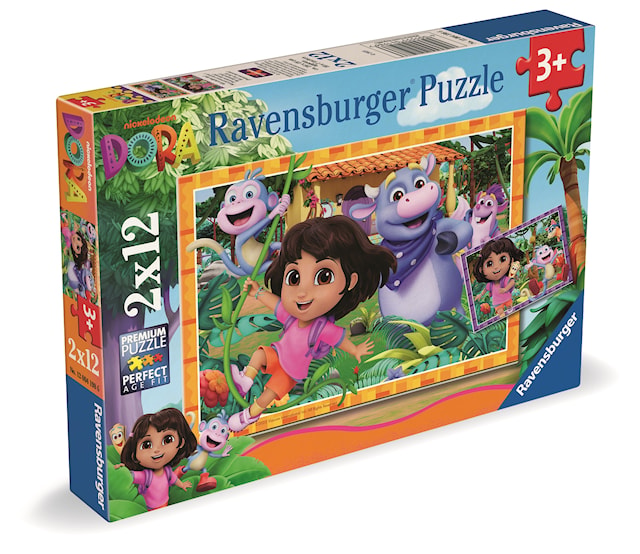 Produktbild 4 för Dora Utforskaren Pussel 2x12 Bitar Ravensburger