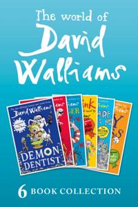Bokomslag for World of David Walliams: 6 Book Collection (The Boy in the Dress, Mr Stink, Billionaire Boy, Gangsta Granny, Ratburger, Demon Dentist) PLUS Exclusive Extras
